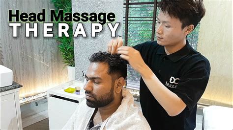 relaxing head massage therapy  professional saloon asmr  youtube