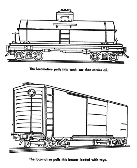 train car colouring pages