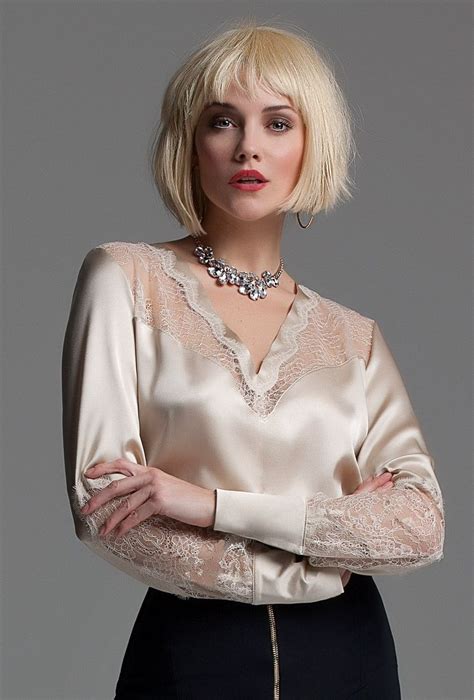 Silk Satin And Lace Blouse