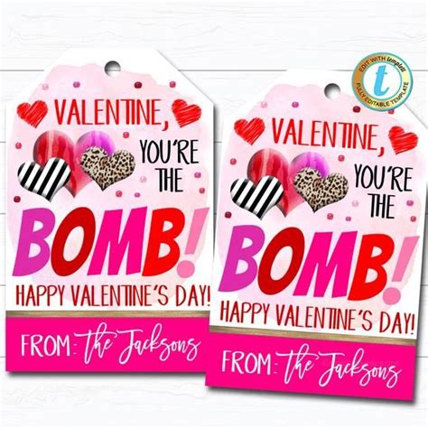 valentine gift tags youre  bomb valentine tag bath bomb soap gift
