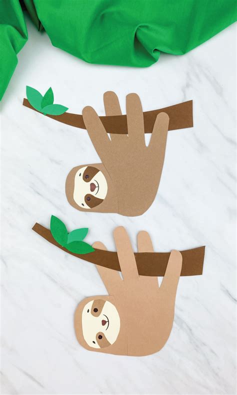 cute sloth handprint craft   template