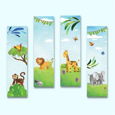 printable safari animals bookmarks  artisan life