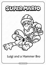 Luigi Printable Coloringoo Yoshi Bros sketch template