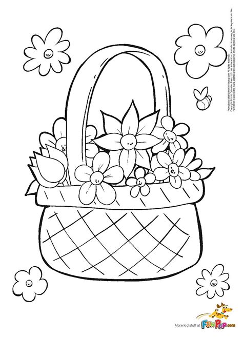 flower basket coloring page quality coloring page coloring home