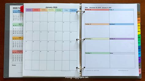 blannk printable calendar   ring binder  calendar