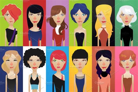 24 avatar facial expressions pre designed illustrator graphics