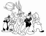 Coloring Pages Bunny Jam Space Bugs Looney Tunes Cartoon Disney Friends Squad Tune Junior Characters Basketball Printable Playing Print Para sketch template