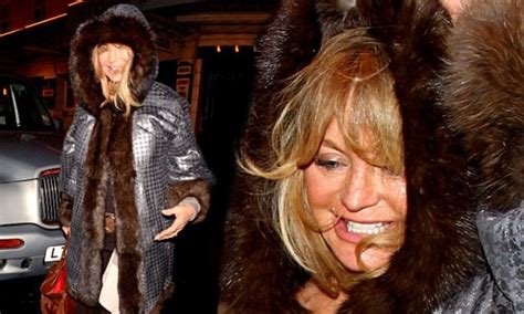 Goldie Hawn Wraps Up In A Giant Fur Lined Jacket To Brave The Cold In