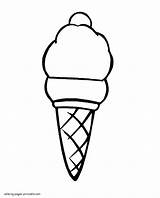 Ice Coloring Cream Pages Simple Food Printable Kids Print sketch template