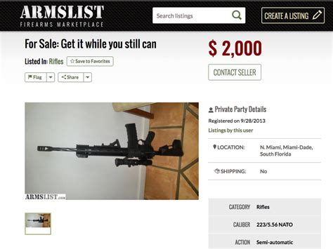 armslist  craigslist  guns semi automatics   background check    click