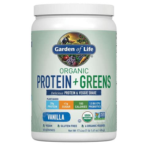 garden  life organic protein greens powder vanilla  protein