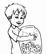 Cookie Boy Coloringsky Counting sketch template
