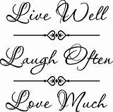 Coloring Laugh Live Word Pages Well Often Much Wall Vinyl Printable Quotes Trendy Sticker Decal Color Getcolorings Words Biz Lettering sketch template