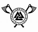 Axe Norse Valknut Viking Rune Vikings Runes Stencil sketch template