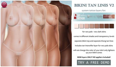 Second Life Marketplace Izzie S Demo Bom Bikini Tan Lines V2