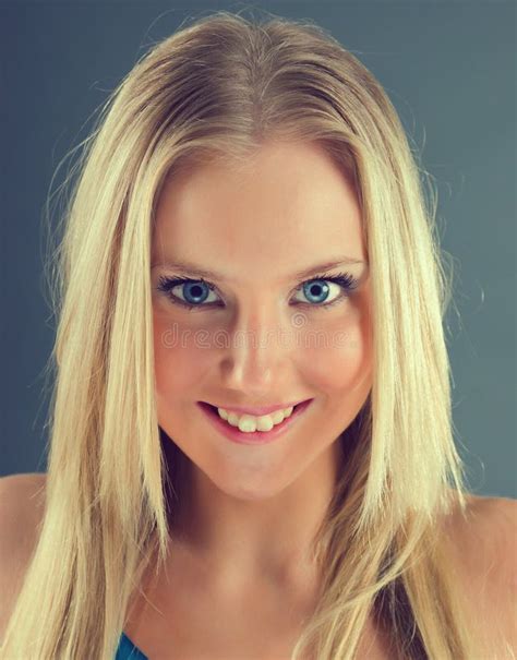 Fashion Portrait Of A Beautiful Blonde Girl Stock Image Image Of