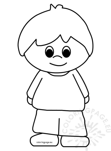 boy cartoon vector coloring page