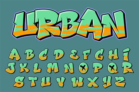 urban street alphabet graffiti text vector letters  vector art