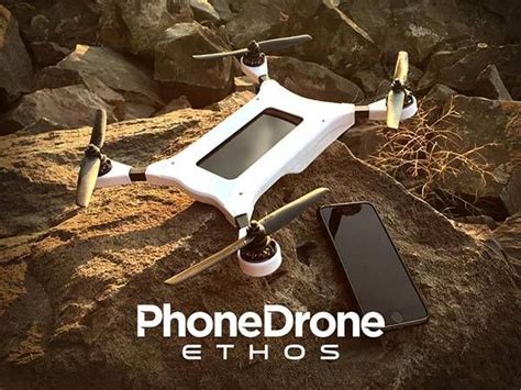 phonedrone ethos flying drone turns  smartphone   aerial camera gadgetsin drones