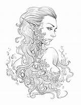 Coloring Pages Fantasy Drawings Color Fairy Adult Colouring Book Sketches Drawing Artwork Adults Inspiration Printable Books Painting Tattoo Draw Deviantart sketch template