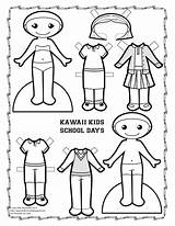 Paper School Dolls Kawaii Doll Uniforms Printable Color Felt Wednesdays Paperdollschool Kids Kid Pdf Printables Crafts Wednesday Julie Matthews sketch template