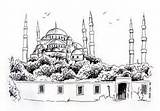 Cami Boyama Sultan Ahmet Cizimi Camii Mosque Islami Eskiz Cizimler Sanat sketch template