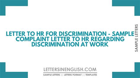 letter  hr  discrimination sample complaint letter  hr