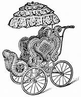 Clipart Vintage Baby Clip Carriage Old Fashioned Advertisement Parasol Cliparts Wedding Buggy Ad Olddesignshop Printable Library Transport Victorian Color Christmas sketch template