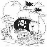 Coloring Pirate Ship Jolly Roger Kids Drawing Drawings Designlooter Pages Fish Paintingvalley 300px 03kb sketch template