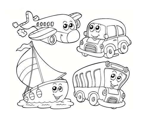 lets  learn   transportation coloring pages