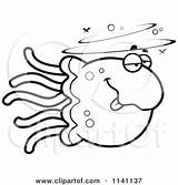 Drunk Jellyfish Clipart Cartoon Thoman Cory Outlined Coloring Vector 2021 sketch template