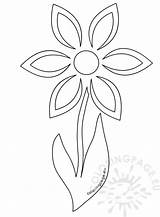 Flower Daisy Template Stem Flowers Coloring Coloringpage Eu sketch template