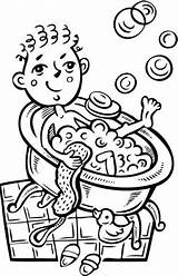 Coloring Bath Boy Pages Taking Bubble Bubbles Printable Blowing Drawing Take Colouring Boys Kids Pajamas Getdrawings Choose Board sketch template
