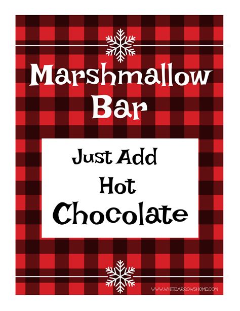 hot chocolate bar printable white arrows home