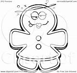 Gingerbread Cartoon Clipart Mascot Drunk Woman Coloring Thoman Cory Outlined Vector Regarding Notes sketch template