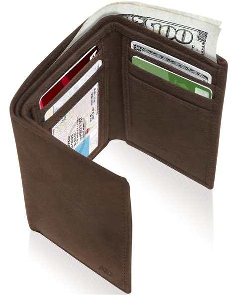 trifold wallets  men rfid leather slim mens wallet  id window