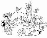 Bambi Coloring Pages Disney Cartoon Kids Printable Wallpaper Drawing Color Book Colour Colouring Thumper Sheets Flower Exclusive Princess Drawings Print sketch template