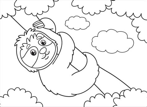 cute sloth coloring page  printable coloring pages  kids