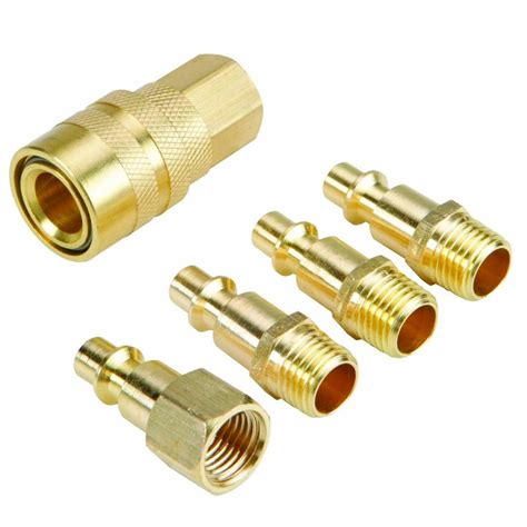 pc solid brass quick coupler set air hose connector fittings  npt