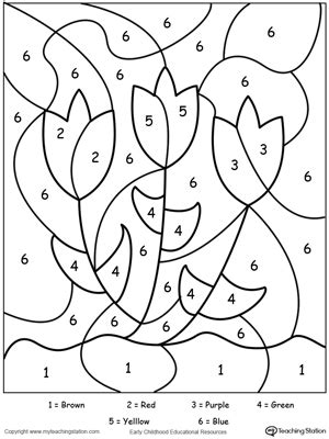 color  number hearts kindergarten coloring pages