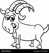 Goat Color Book Farm Animal Character Vector Royalty sketch template