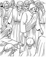 Jesus Touching Garment Sermons4kids Colouring Miracles Kolorowanki Touched Heals Touches sketch template