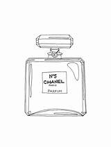 Chanel Perfume N5 Outline Coco Icon Line Social Template Simple Drawings Hand Coloring Pages Bottles Sketch Draw Illustration Poster Mini sketch template
