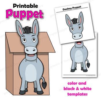 puppet donkey craft printable paper bag puppet template paper bag