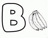 Coloring Banana Letter Pages Alphabet Color Printable sketch template