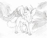 Winged Wolves Maned Pup Getcolorings Captainmorwen Lineart Coloring sketch template
