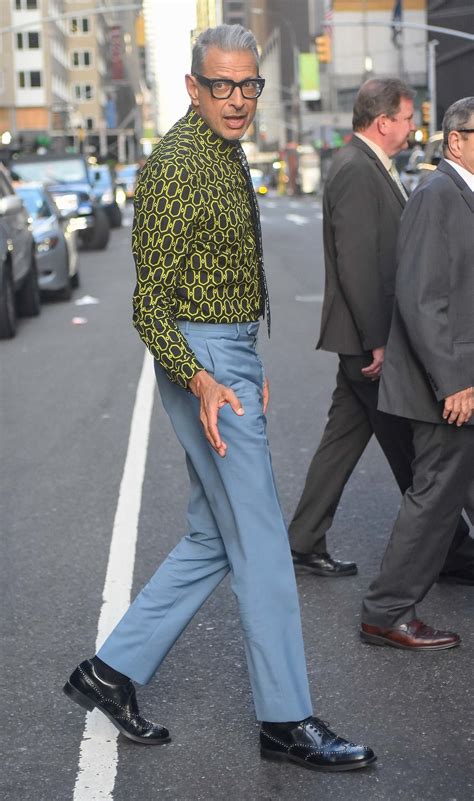 jeff goldblum these colors and prints make wearing a shirt tie and
