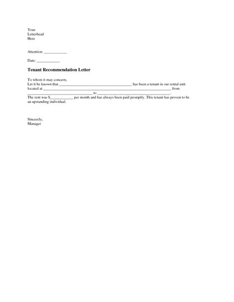 landlord reference letter samples template business format
