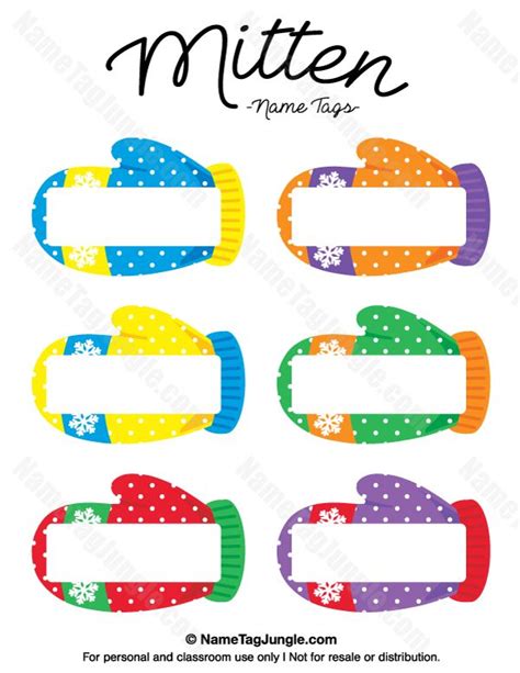 printable mitten  tags  template