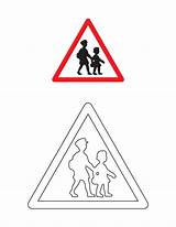 Znaki Drogowe Dzieci Crossing Pedestrian Kolorowanka Kolorowanki Educazione sketch template